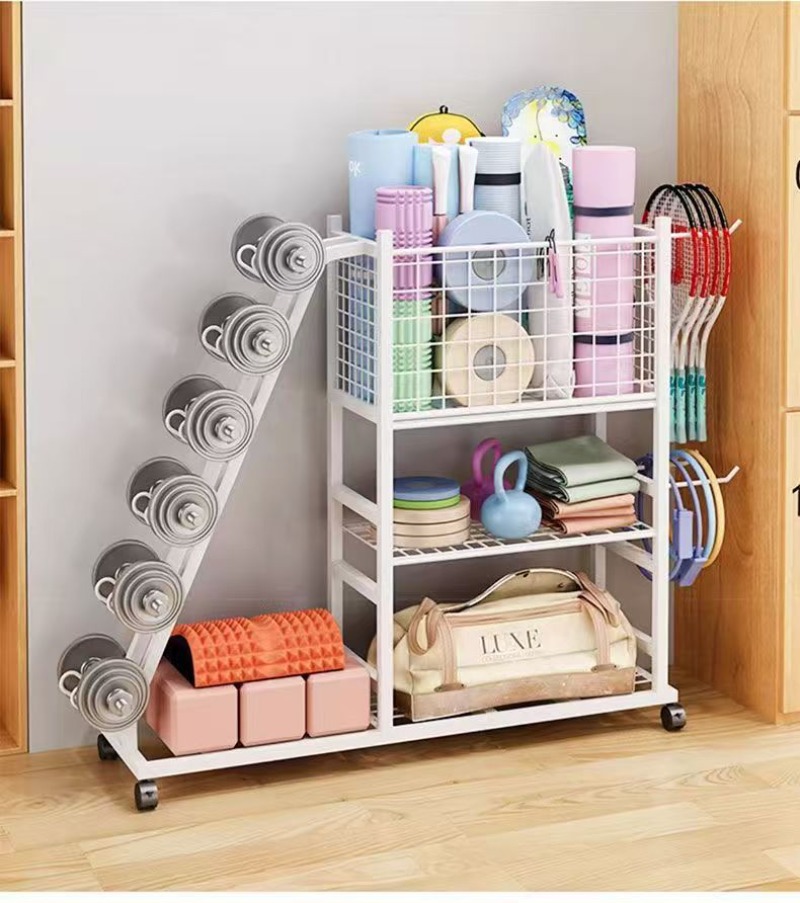 Sports Equipment Organizer Rack - Przenośny, na kółkach, organizer do przechowywania